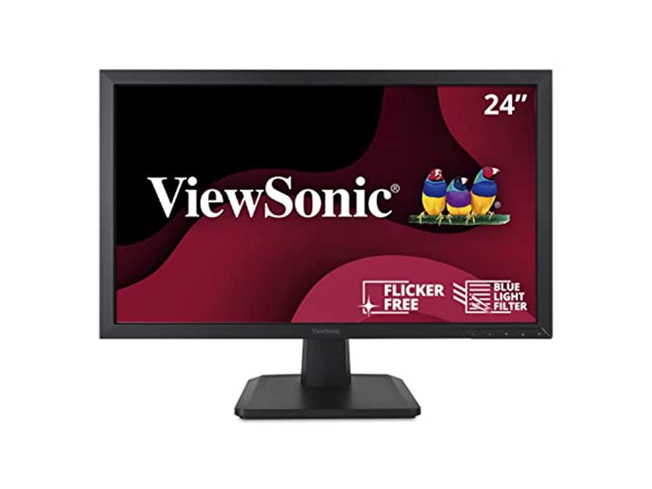 viewsonic va2452sm 24" 1080p led monitor displayport, dvi, vga (renewed)