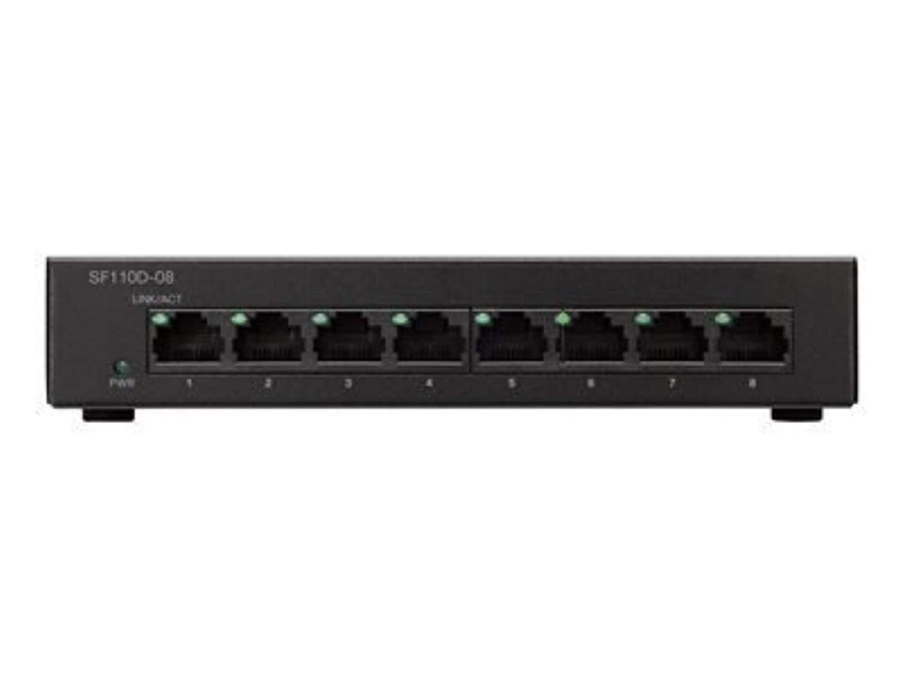 cisco small business sf110d-08 - switch - 8 ports - unmanaged - desktop, wall-mountable