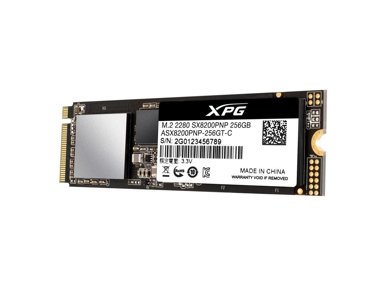 XPG SX8200Pro Series: 256GB Internal Solid State Drive PCIe Gen3x4 M.2 2280