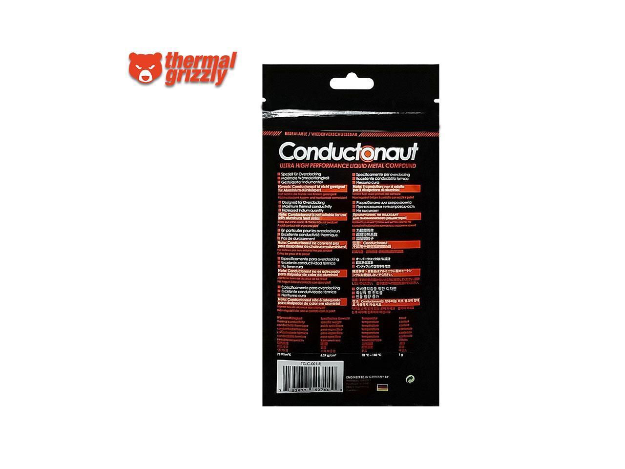 Thermal Grizzly Conductonaut CPU GPU Cooling Ultra High Performance Liquid Metal Compound Cooler Fan Thermal Grease/Paste -1 Gram
