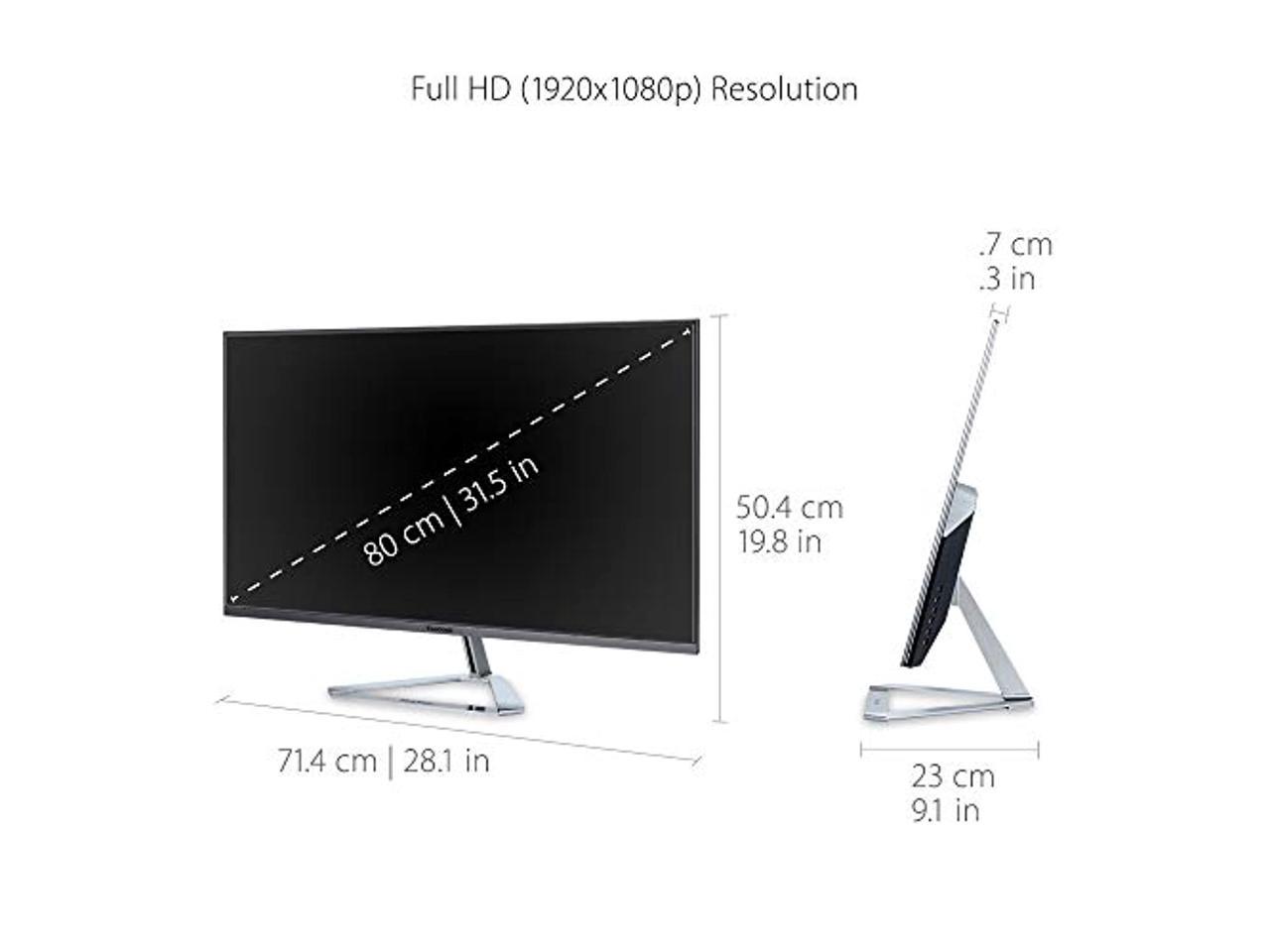 ViewSonic VX3276-MHD 32 Inch 1080p Frameless Widescreen IPS Monitor with Screen Split Capability HDMI and DisplayPort (VX3276-mhd)
