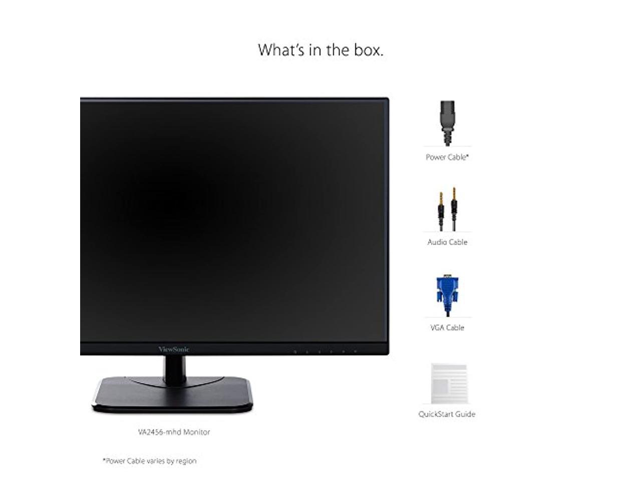 ViewSonic VA2456-MHD 24 Inch Frameless IPS 1080p Monitor with HDMI DisplayPort and VGA Inputs for Home and Office (VA2456-mhd)