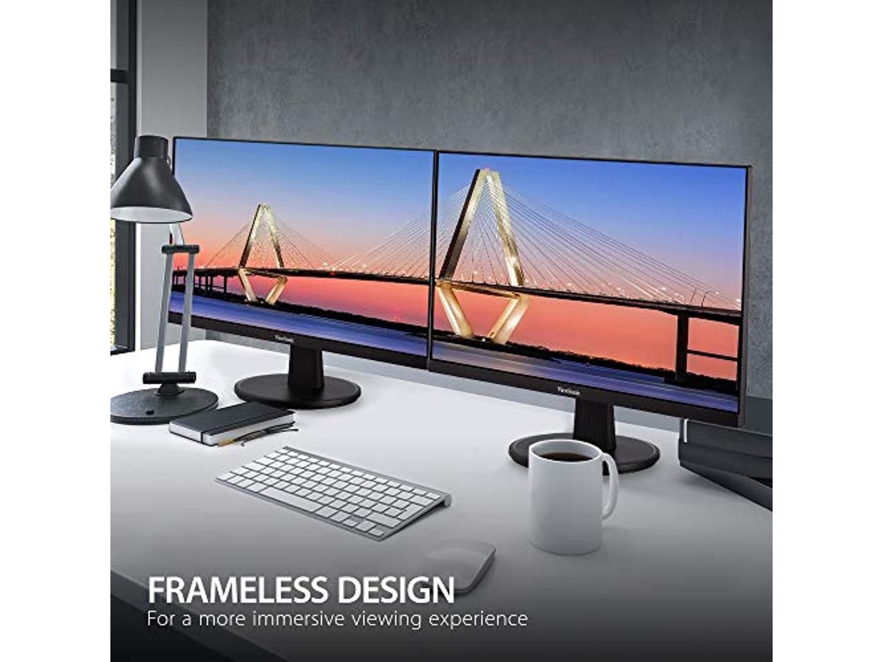 ViewSonic VA2447-MH 24 Inch Full HD 1080p Monitor with Ultra-Thin Bezel, Adaptive Sync, 75Hz, Eye Care, and HDMI, VGA Inputs for Home and Office (VA2447-MH)