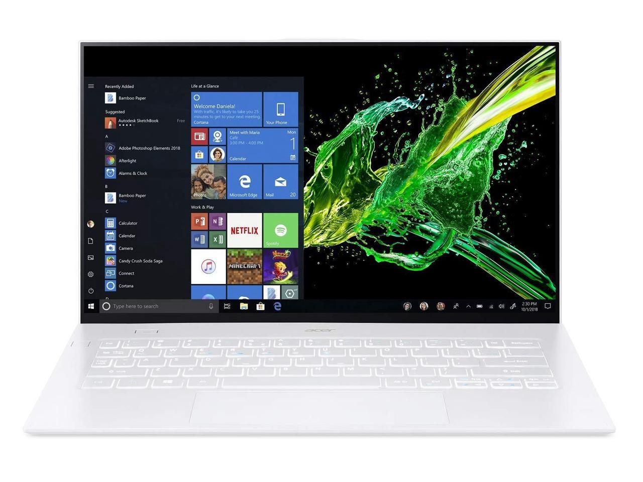 Acer Laptop Swift 7 SF714-52T-73CQ Intel Core i7 8th Gen 8500Y (1.50 GHz) 16 GB Memory 512 GB SSD Intel UHD Graphics 615 14.0" Touchscreen Windows 10 Home 64-bit