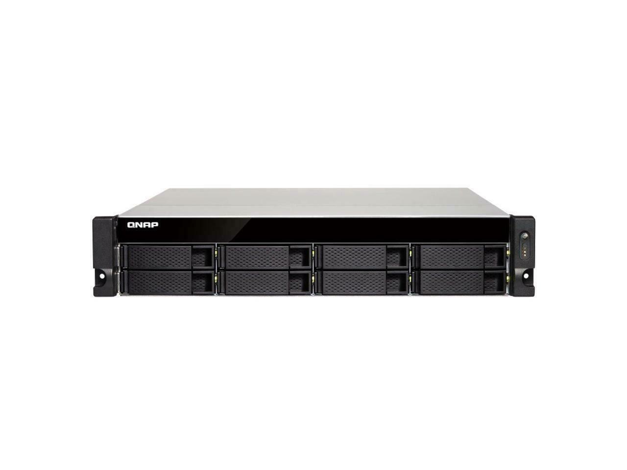 QNAP TS-863XU-RP-4G-US 2U 8-Bay AMD 64bit x86-based NAS iSCSI/IP-SAN, Quad Core 2.0GHz, 4GB RAM, 4 x 1GbE, 1 x 10GbE (10GBASE-T), Redundant PSU