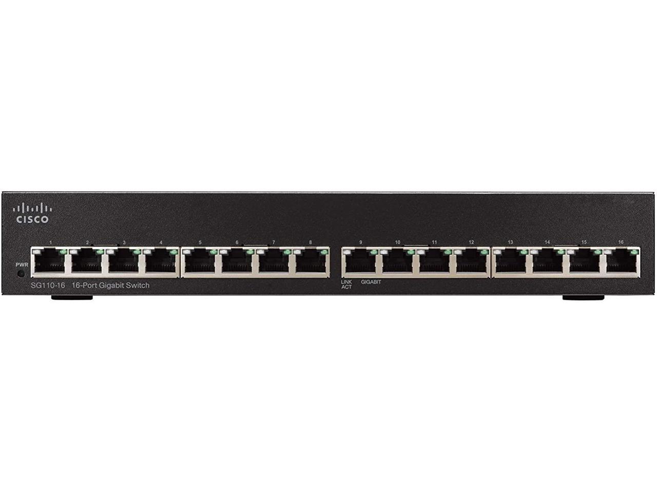 Cisco 16 Ports 2 Layer Supported Ethernet Switch Model SG110-16-NA
