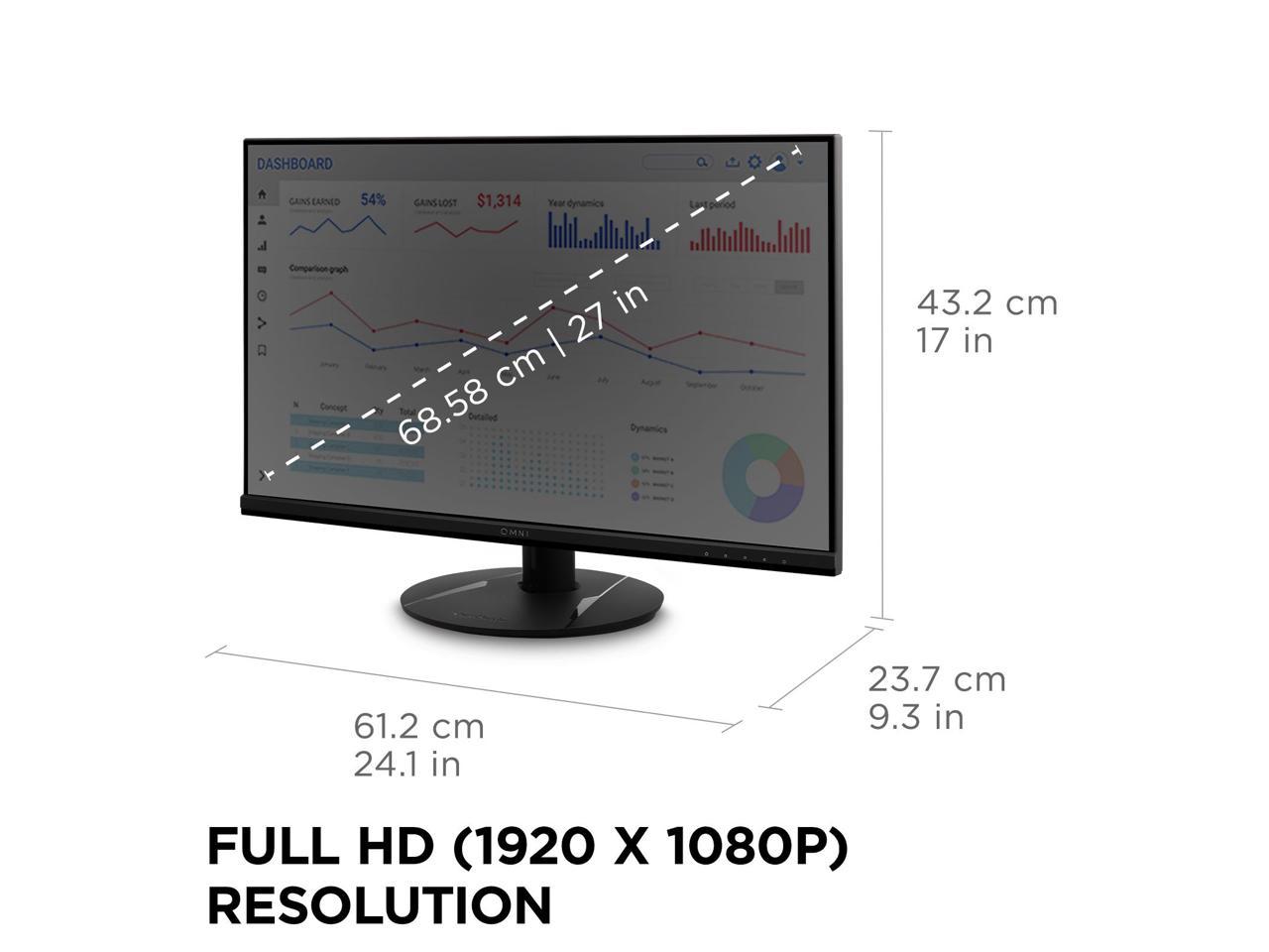 ViewSonic OMNI VX2716 27 Inch 1080p 1ms 100Hz Gaming Monitor with IPS Panel, AMD FreeSync, Eye Care, HDMI and DisplayPort