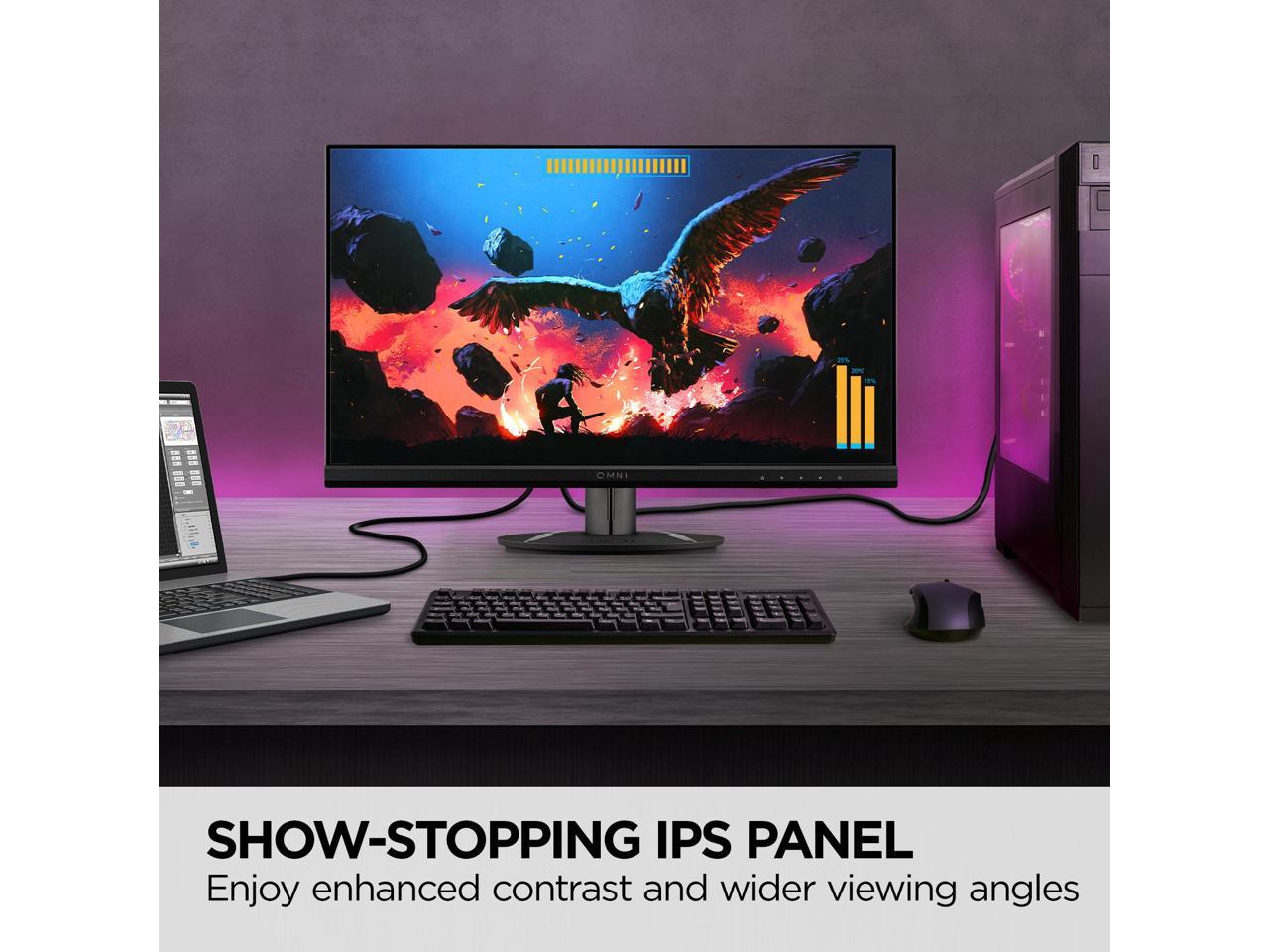 ViewSonic OMNI VX2416 24 Inch 1080p 1ms 100Hz Gaming Monitor with IPS Panel, AMD FreeSync, Eye Care, HDMI and DisplayPort