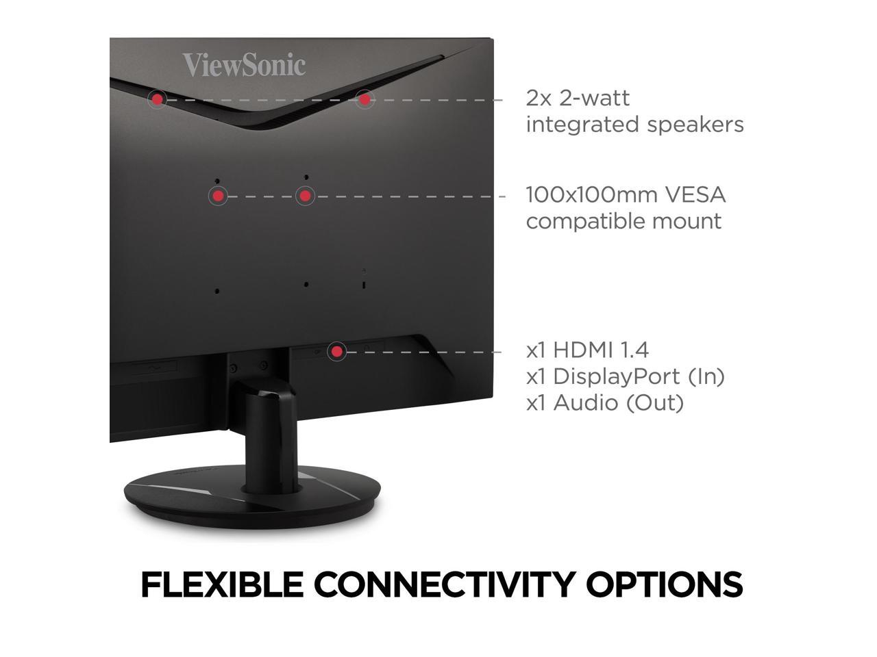 ViewSonic OMNI VX2416 24 Inch 1080p 1ms 100Hz Gaming Monitor with IPS Panel, AMD FreeSync, Eye Care, HDMI and DisplayPort