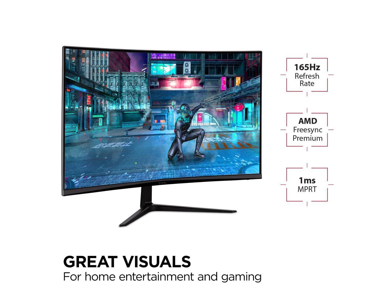 ViewSonic OMNI VX3218C-2K 31.5" WQHD Curved Screen LED Gaming LCD Monitor - 16:9 - Black - 32" Class - Vertical Alignment (VA) - 2560 x 1440 - 16.7 Million Colors - FreeSync Premium - 250 Ni