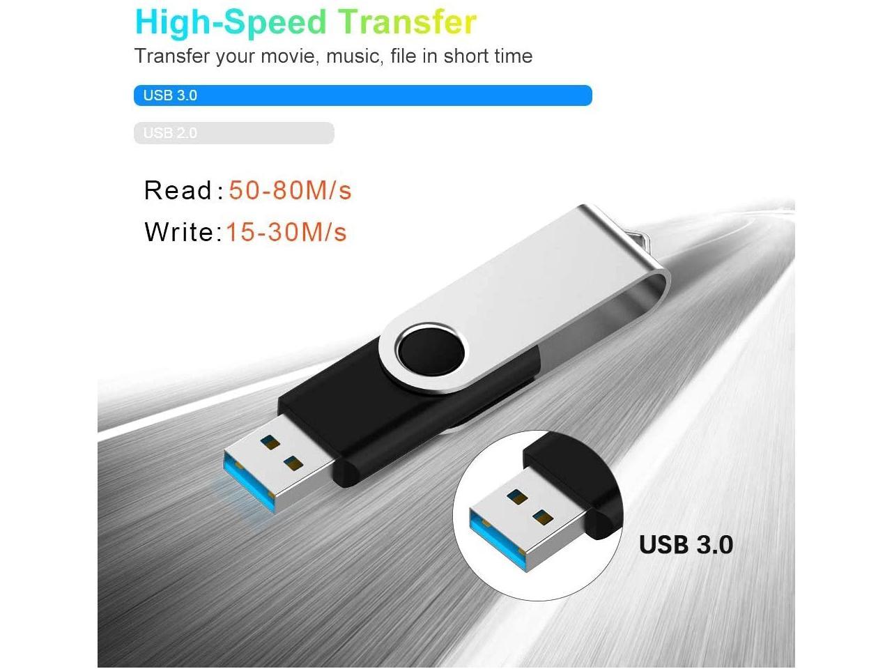 2 Pack 128GB USB Flash Drive USB Stick Flash Drive 128 GB USB 3.0 Thumb Drive Memory Stick USB Drive 128GB, Black
