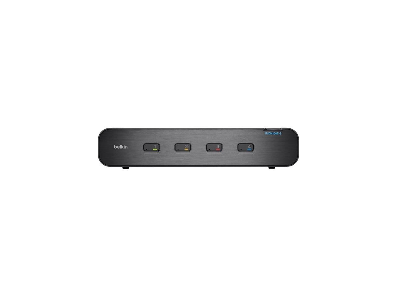 Belkin F1DN104E-3 - Advanced Secure Dual-Head DVI-I KVM Switch; 4-Port, PP3.0