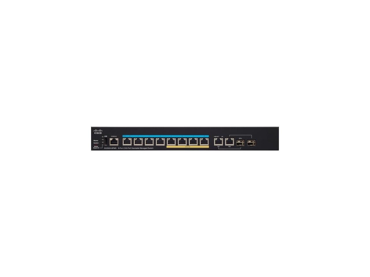 Cisco SG350X-8PMD 8-Port 2.5G PoE Stackable Managed Switch