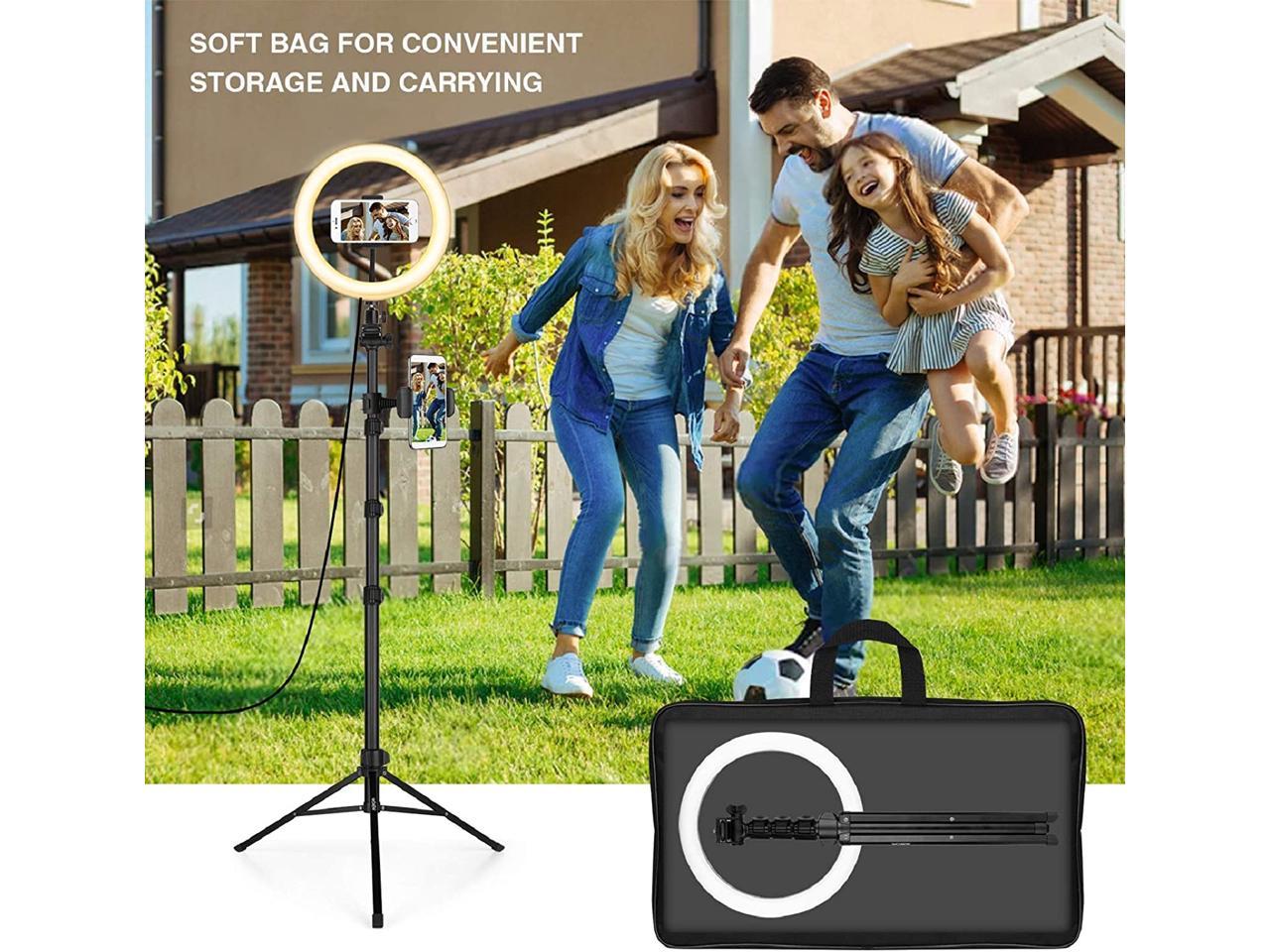 Durable LED Ring Light, 12'' Selfie Ring Light with Tripod Stand (19�-65�) & Phone Holder, Bluetooth Remote Control and Carry Bag for Video Recording/Live Stream/Makeup/YouTube/Photography/Camera