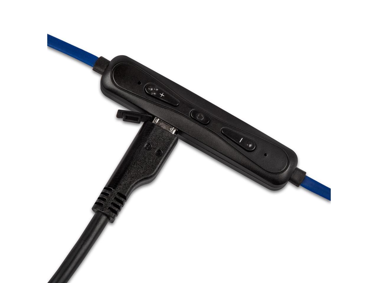 Veho ZB-1 Wireless Bluetooth In-Ear Sports Headphones with Inline Remote Control Microphone, Ear Hook and Flex Anti-Tangle Cable for Apple iPhone, iPad, iPod, Android Smartphone, Blue (VEP-007-ZB1)