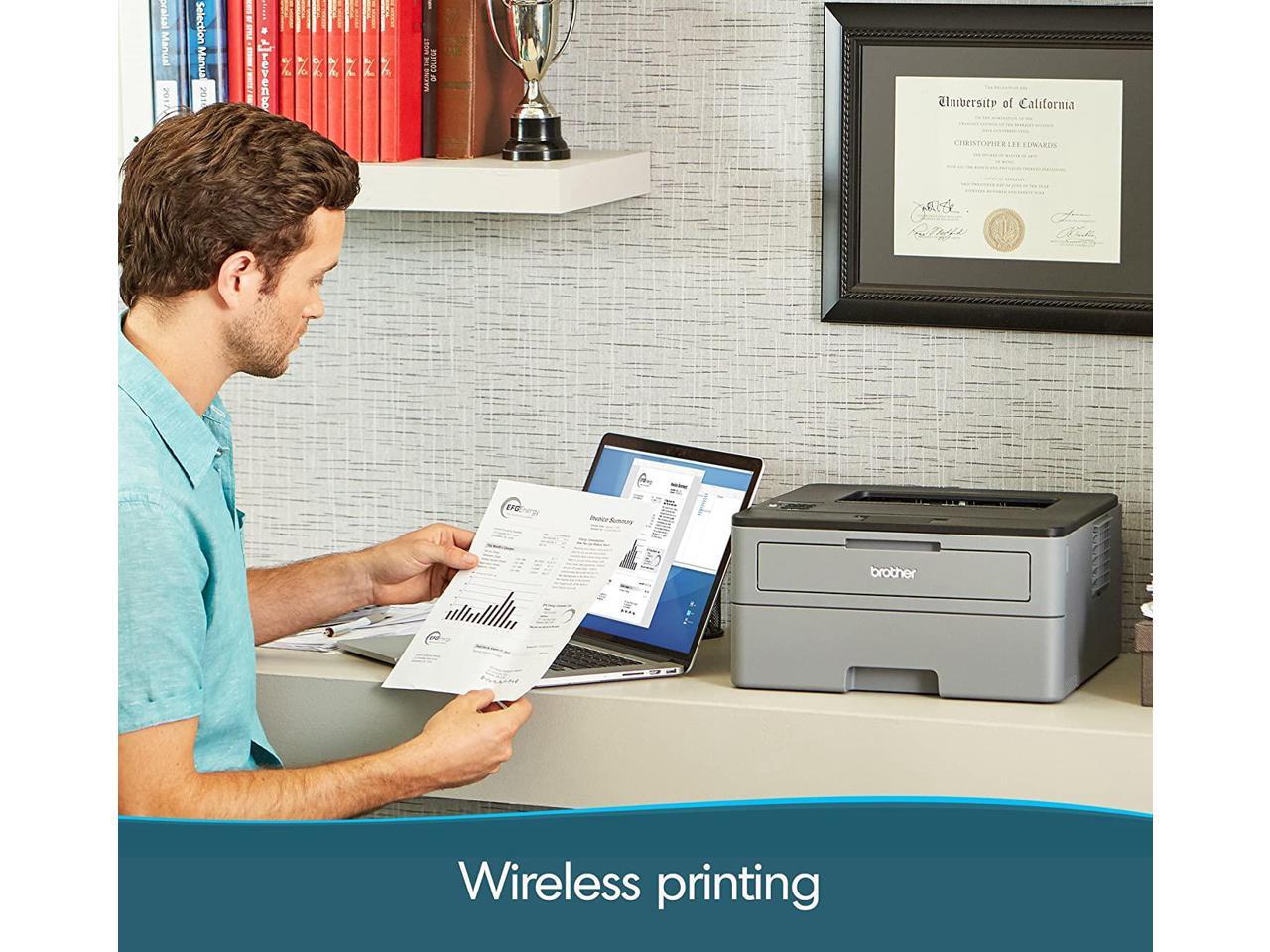 Brother Compact Monochrome Laser Printer, HL-L2350DW, Wireless Printing, Duplex Two-Sided Printing, Amazon Dash Replenishment Ready