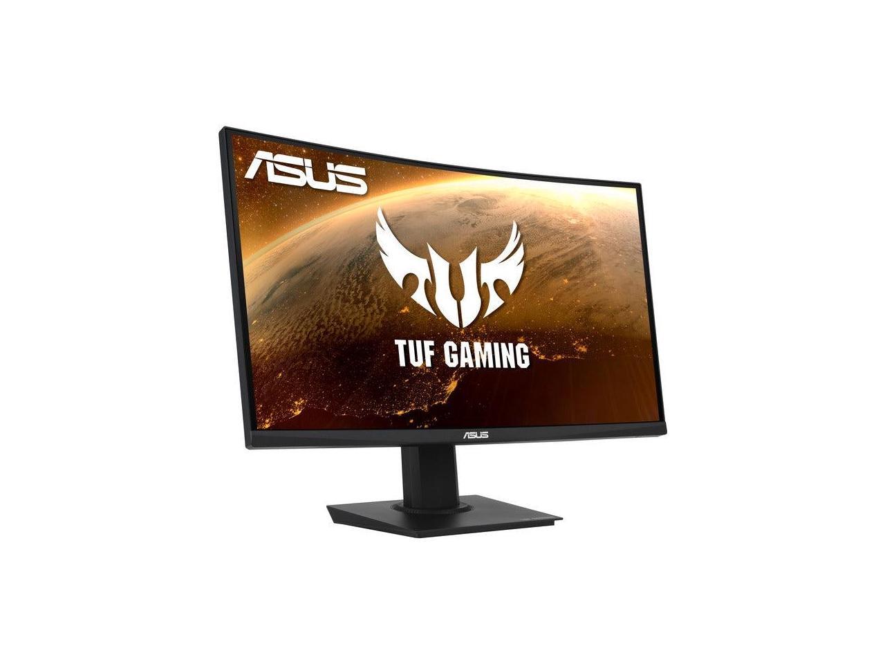 ASUS TUF GAMING VG24VQE 23.6IN 1080P FULL HDASUS TUF Gaming VG24VQE 23.6 Curved Monitor, 1080P Full HD, 165Hz (Supports 144Hz), 1ms, Extreme Low Motion Blur, FreeSync Premium, Shadow Boost, Eye Care