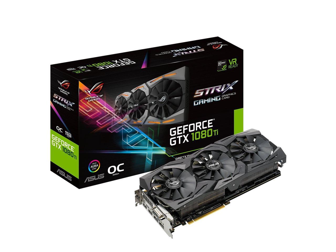 ASUS ROG-STRIX-GTX1080TI-O11G-GAMING GeForce 11GB OC Edition VR Graphics Card