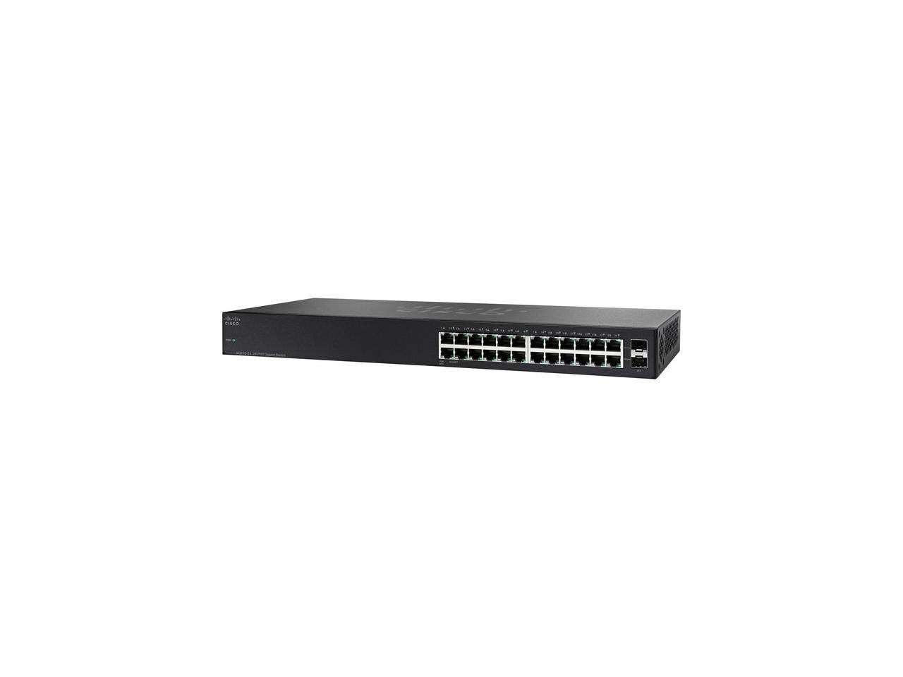 CISCO SG110-24-UK Unmanaged 24 Ports Ethernet Switch - 2 Layer Supported, Rack-mountable