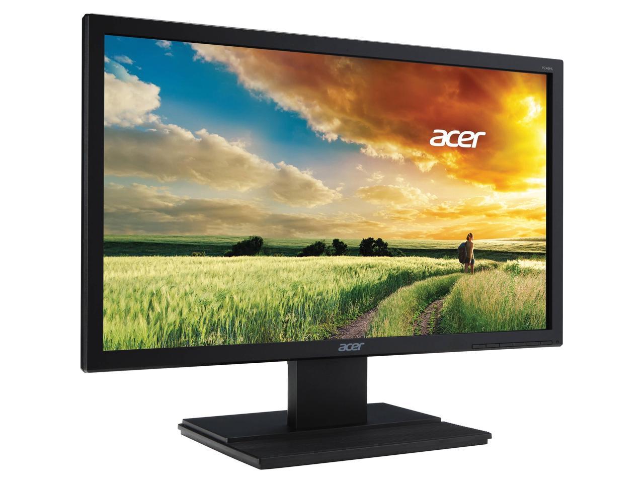 Acer V246HL DVI+VGA 1920x1080 24" Monitor, Black