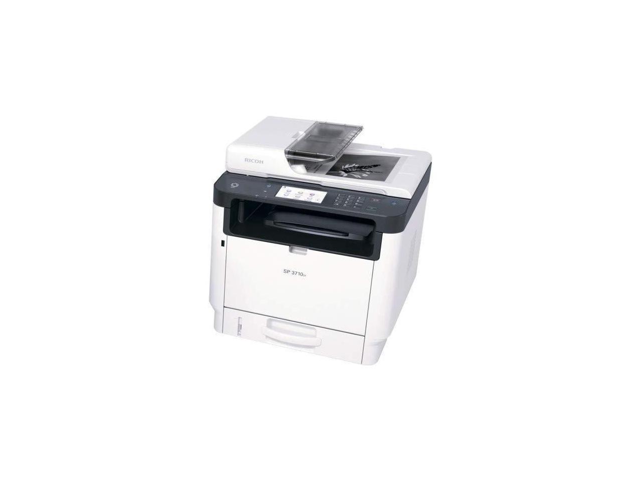Ricoh SP 3710SF Laser Multifunction Printer - Monochrome - Plain Paper Print - Desktop - Copier/Fax/Printer/Scanner - 34 ppm Mono Print - 1200 x 1200 dpi Print - Automatic Duplex Print - 1 x Duplex Au
