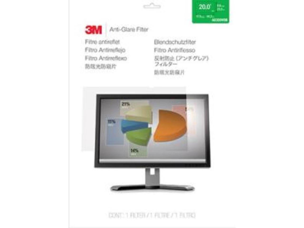 3M Anti-Glare Filter for 20" Widescreen Monitor - For 20" Widescreen LCD Monitor - 16:9 - Scratch Resistant, Fingerprint Resistant, Dust Resistant