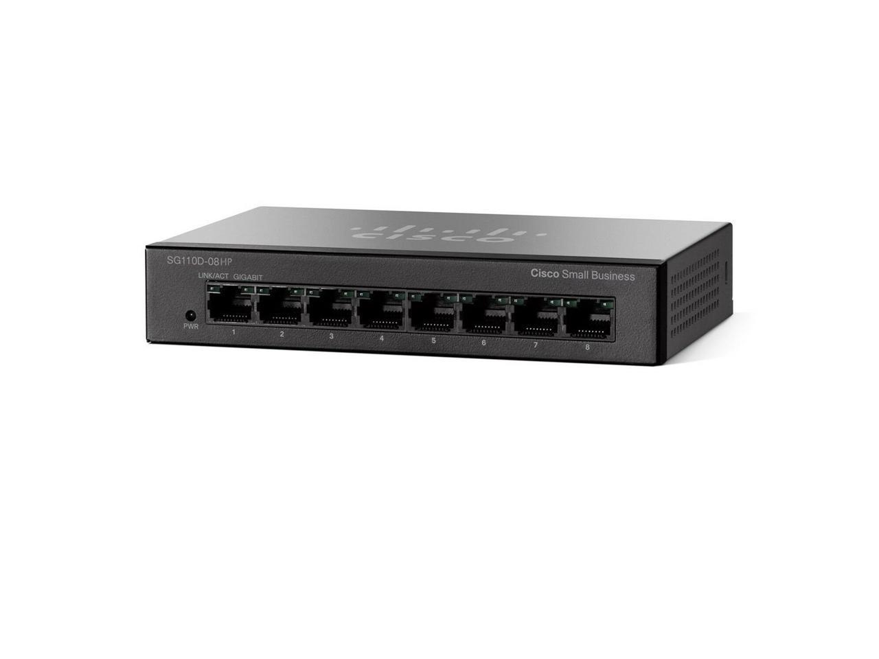 CISCO SYSTEMS 8-Port PoE Gigabit Desktop Switch (SG110D08HPNA)
