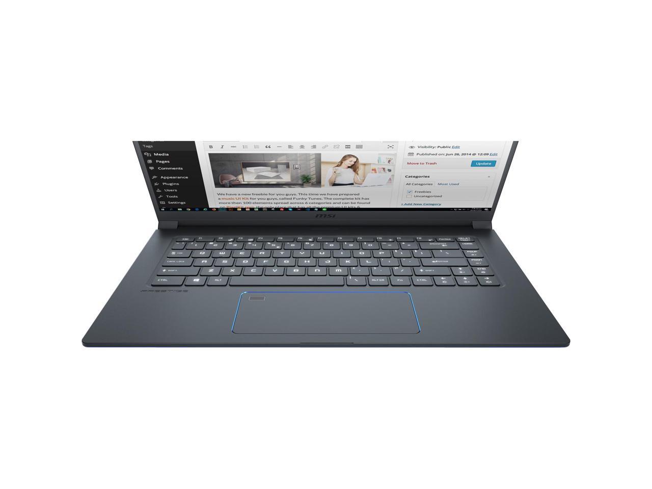 MSI PS63 Modern 15.6" Notebook - 1920 x 1080 - Core i5 i5-8265U - 8 GB RAM - 512 GB SSD - Gray with Blue Diamond Cut - Windows 10 Home - Intel - In-plane Switching (IPS) Technology - Bluetoot