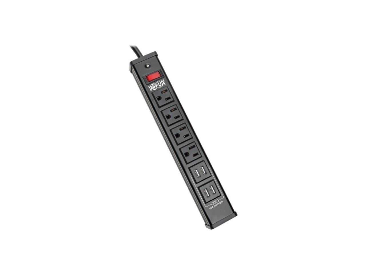 TRIPP LITE TLM446USBB 6.0 Feet 4 Outlets 450 Joules Surge Protector with Metal Housing