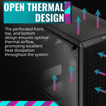 Cooler Master Q300L V2 Micro-ATX Tower, Magnetic Patterned Dust Filter, USB 3.2 Gen 2x2 (20GB), Tempered Glass Panel, CPU Coolers Max 159mm, GPU Max 360mm, Fully Ventilated Airflow (Q300LV2-KGNN-S00)