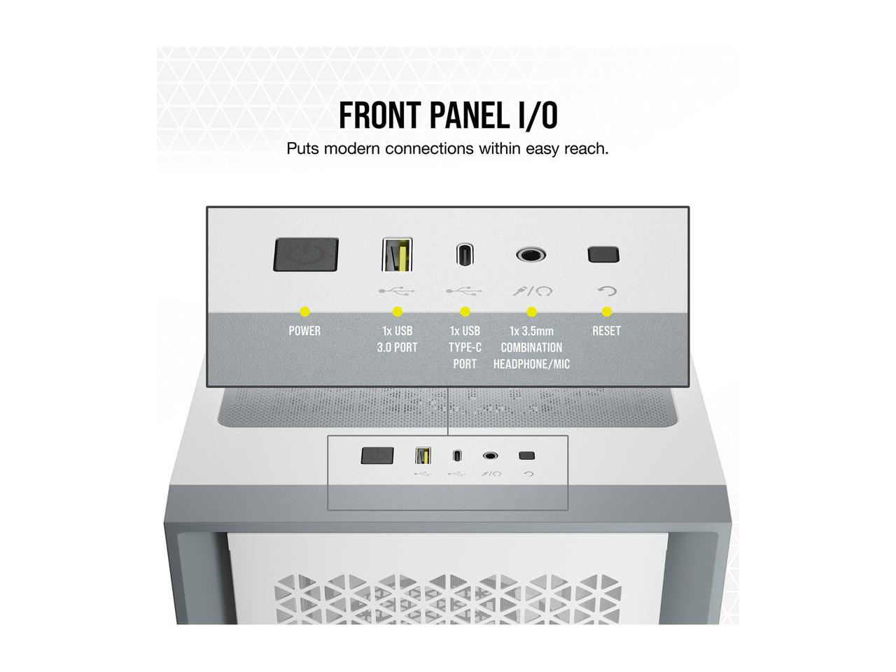 CORSAIR 4000D AIRFLOW Tempered Glass Mid-Tower Case with ATX - RM850 Power Supply installed, White