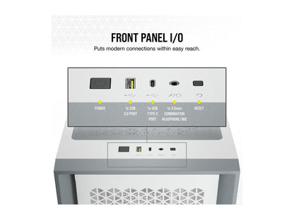 CORSAIR 4000D AIRFLOW Tempered Glass Mid-Tower Case with ATX - RM850 Power Supply installed, White
