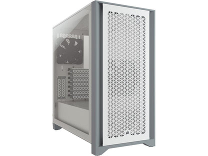 CORSAIR 4000D AIRFLOW Tempered Glass Mid-Tower Case with ATX - RM850 Power Supply installed, White