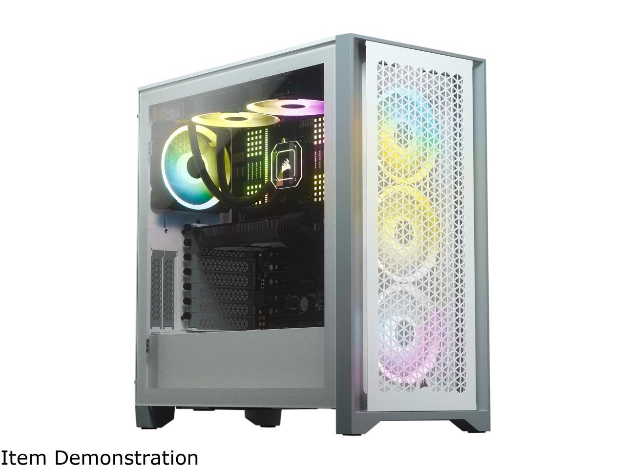 CORSAIR 4000D AIRFLOW Tempered Glass Mid-Tower Case with ATX - RM850 Power Supply installed, White