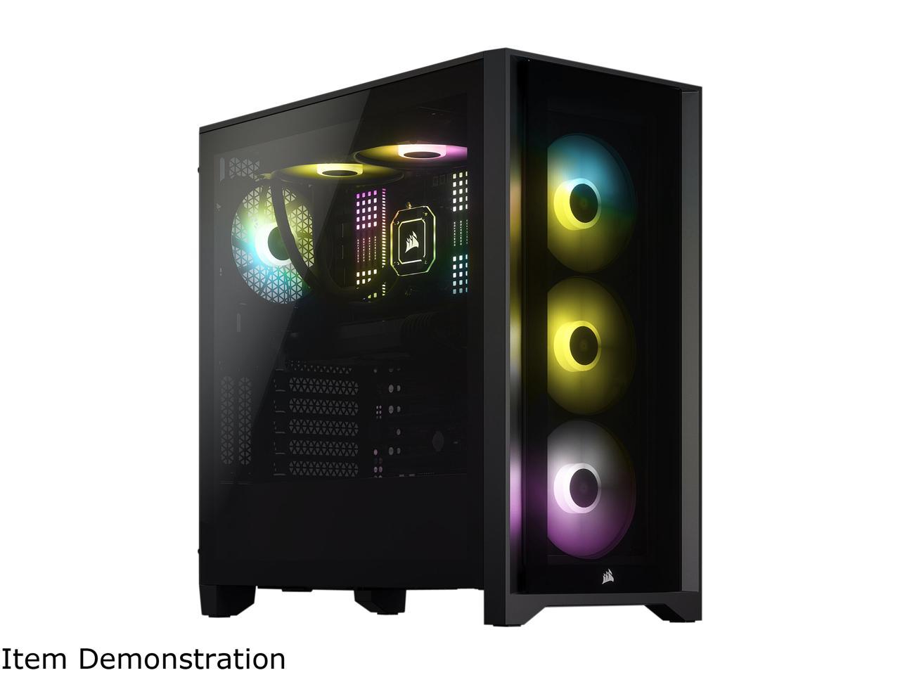 Corsair iCUE 4000X RGB CC-9011204-WW Black Steel / Plastic / Tempered Glass ATX Mid Tower Computer Case