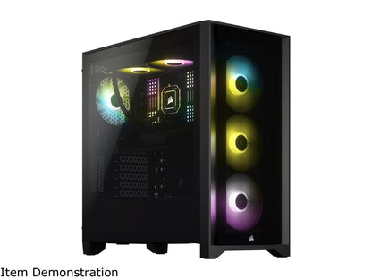 Corsair iCUE 4000X RGB CC-9011204-WW Black Steel / Plastic / Tempered Glass ATX Mid Tower Computer Case