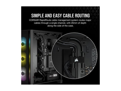 Corsair iCUE 4000X RGB CC-9011204-WW Black Steel / Plastic / Tempered Glass ATX Mid Tower Computer Case