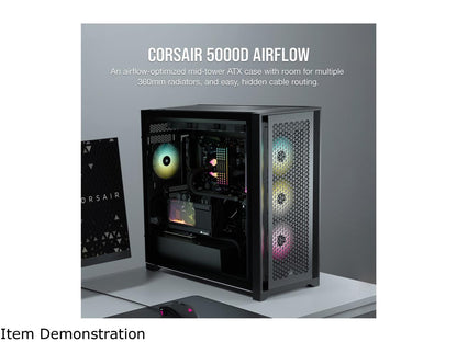 Corsair 5000D Airflow Tempered Glass Mid-Tower ATX PC Case, Black, CC-9011210-WW
