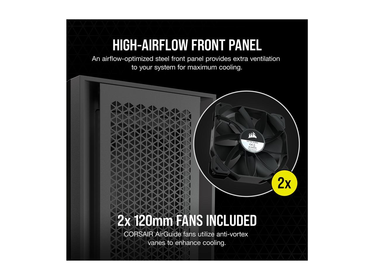 Corsair 5000D Airflow Tempered Glass Mid-Tower ATX PC Case, Black, CC-9011210-WW