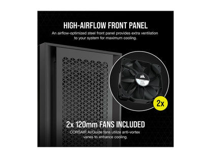 Corsair 5000D Airflow Tempered Glass Mid-Tower ATX PC Case, Black, CC-9011210-WW