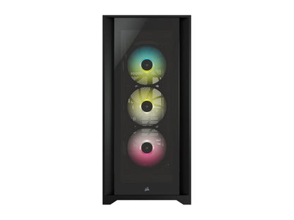 Corsair iCUE 5000X RGB Tempered Glass Mid-Tower ATX PC Smart Case, Black, CC-9011212-WW