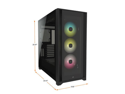 Corsair iCUE 5000X RGB Tempered Glass Mid-Tower ATX PC Smart Case, Black, CC-9011212-WW