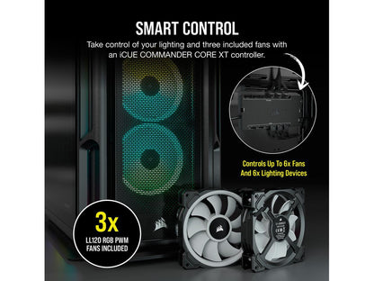Corsair iCUE 5000T RGB CC-9011230-WW Black Steel / Plastic / Tempered Glass ATX Mid Tower Computer Case