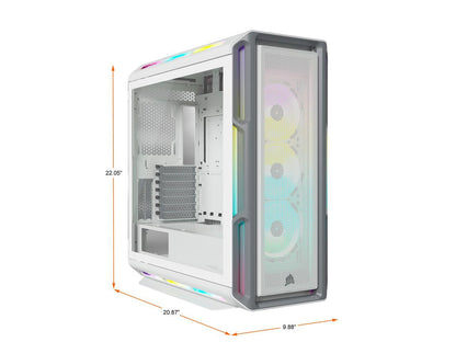 Corsair iCUE 5000T RGB CC-9011231-WW White Steel / Plastic / Tempered Glass ATX Mid Tower Computer Case