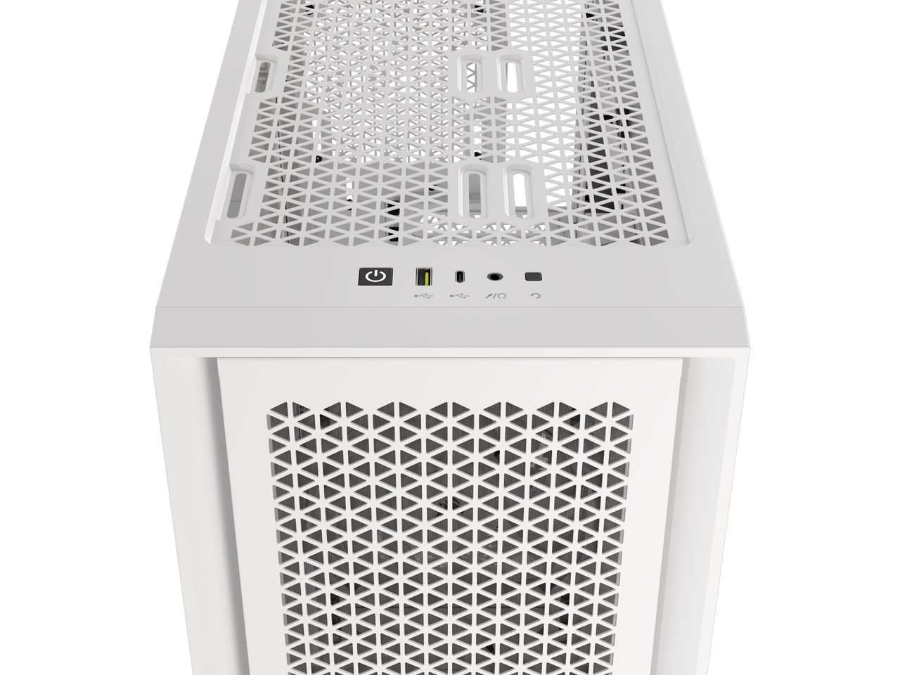 CORSAIR iCUE 4000D RGB AIRFLOW Mid-Tower Case, True White - 3x AF120 RGB ELITE White Fans - iCUE Lighting Node PRO Controller - High-airflow Design