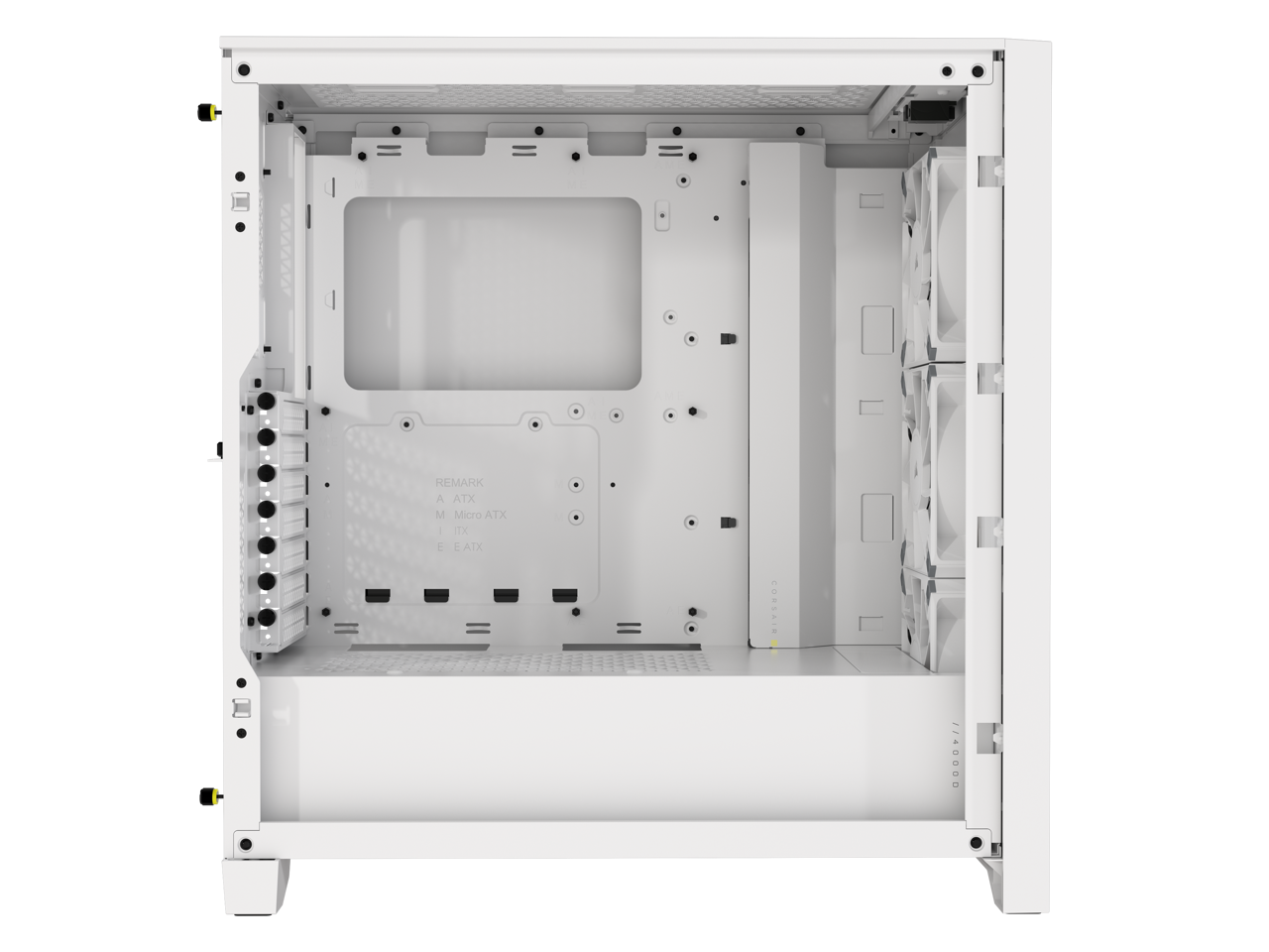 CORSAIR iCUE 4000D RGB AIRFLOW Mid-Tower Case, True White - 3x AF120 RGB ELITE White Fans - iCUE Lighting Node PRO Controller - High-airflow Design