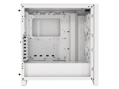 CORSAIR iCUE 4000D RGB AIRFLOW Mid-Tower Case, True White - 3x AF120 RGB ELITE White Fans - iCUE Lighting Node PRO Controller - High-airflow Design