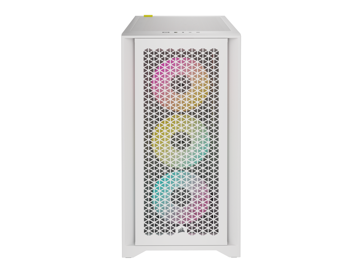CORSAIR iCUE 4000D RGB AIRFLOW Mid-Tower Case, True White - 3x AF120 RGB ELITE White Fans - iCUE Lighting Node PRO Controller - High-airflow Design