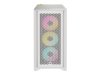 CORSAIR iCUE 4000D RGB AIRFLOW Mid-Tower Case, True White - 3x AF120 RGB ELITE White Fans - iCUE Lighting Node PRO Controller - High-airflow Design