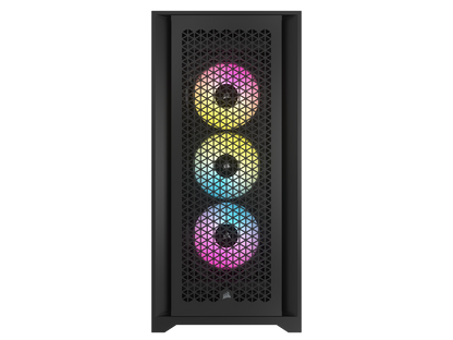 CORSAIR iCUE 5000D RGB AIRFLOW Mid-Tower Case, Black - 3x AF120 RGB ELITE Fans - iCUE Lighting Node PRO Controller - High-airflow Design